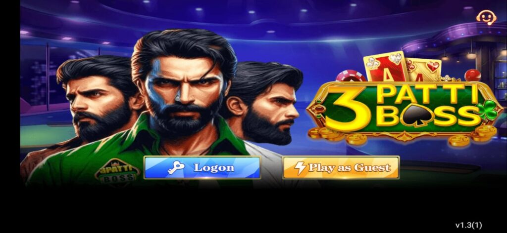 3 Patti Boss APK login dashboard screenshot for Android