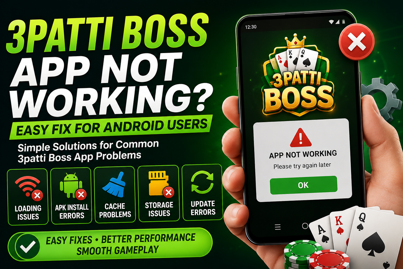 3patti boss app not working fix for Android users